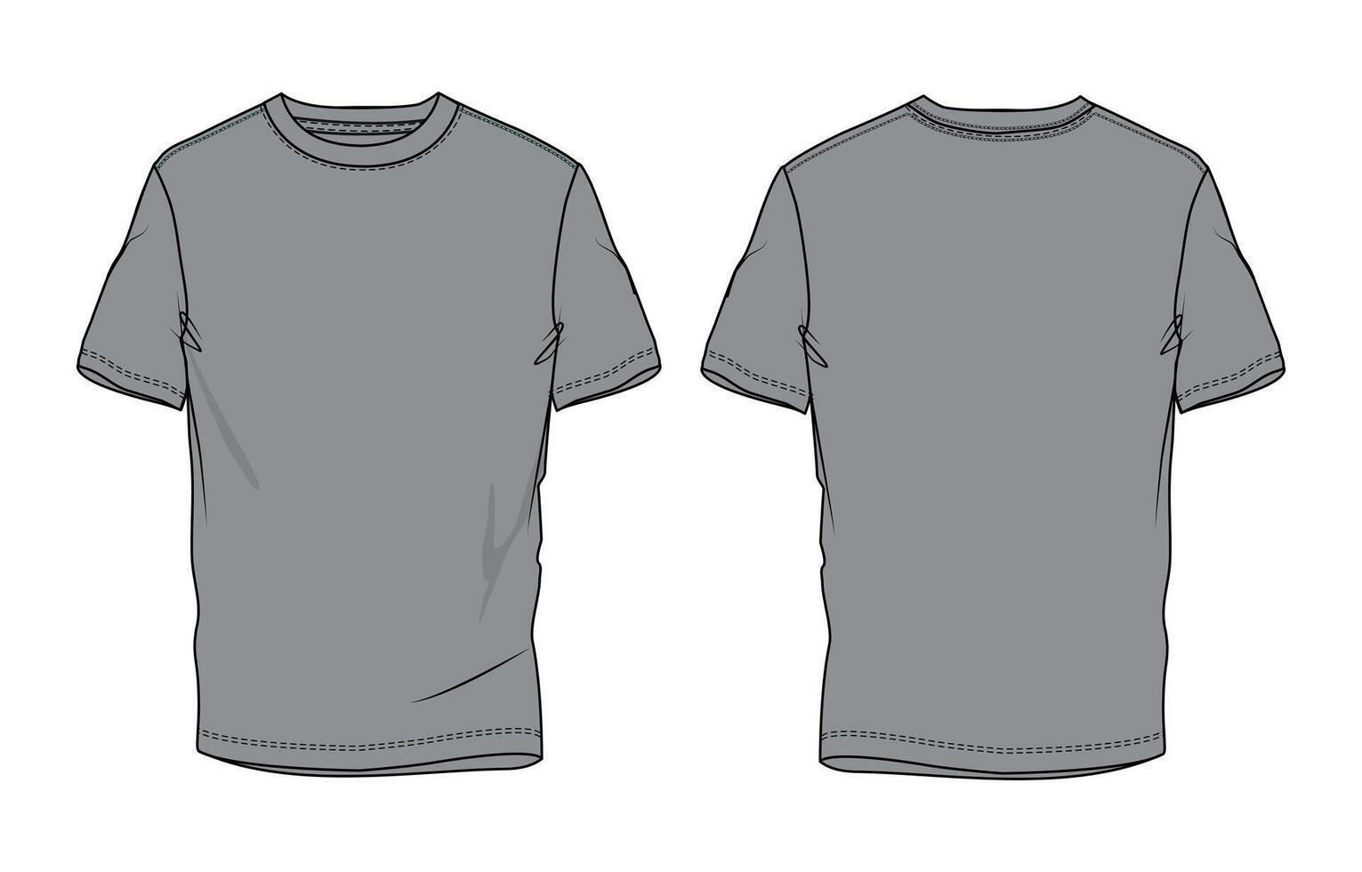 A gray t - shirt template on a white background vector