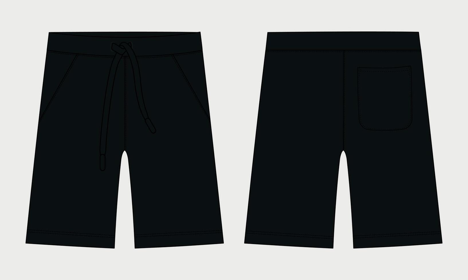 A pair of black pants with a drawstring vector