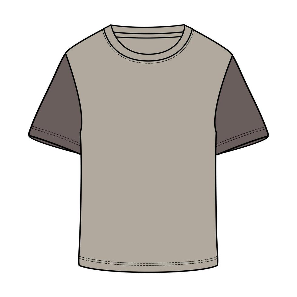 A t - shirt with a gray and brown color scheme vector