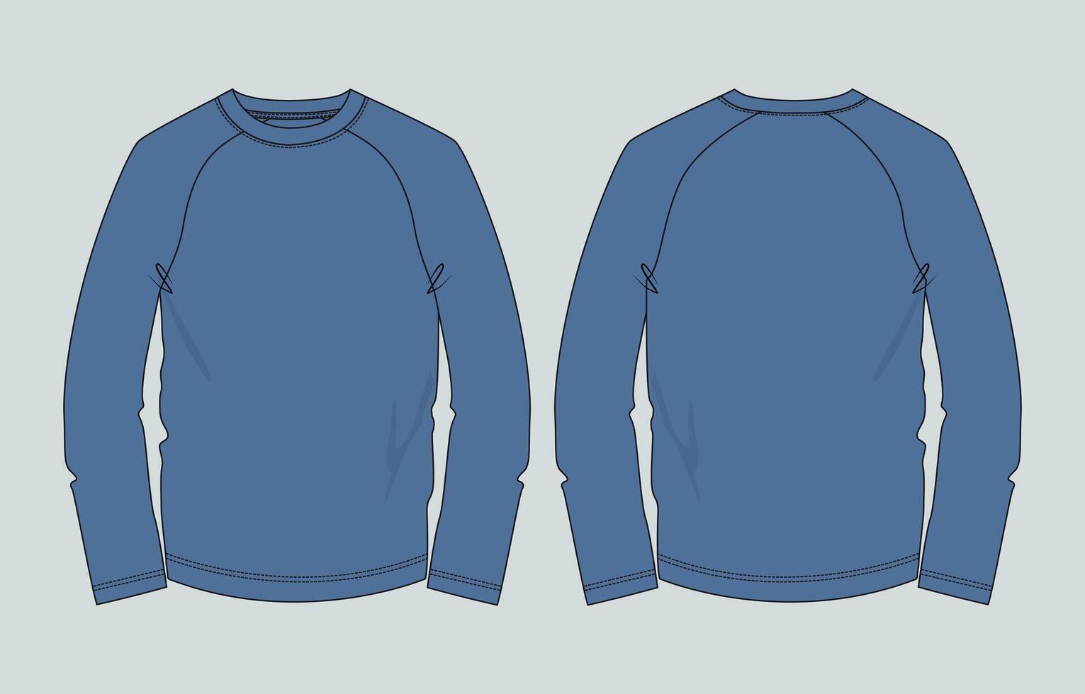 A blue long sleeve shirt with a blue collar vector