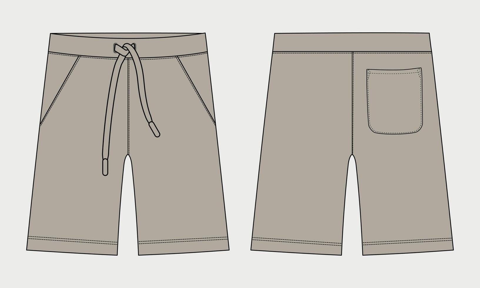 A pair of shorts with a drawstring and elastic waistband vector