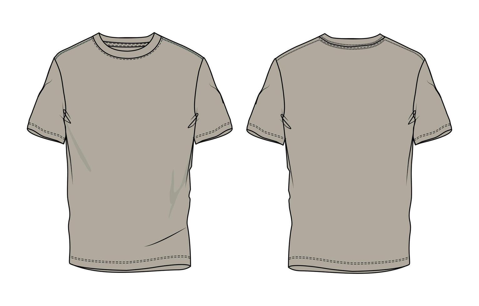 A t - shirt template with a blank front and back vector