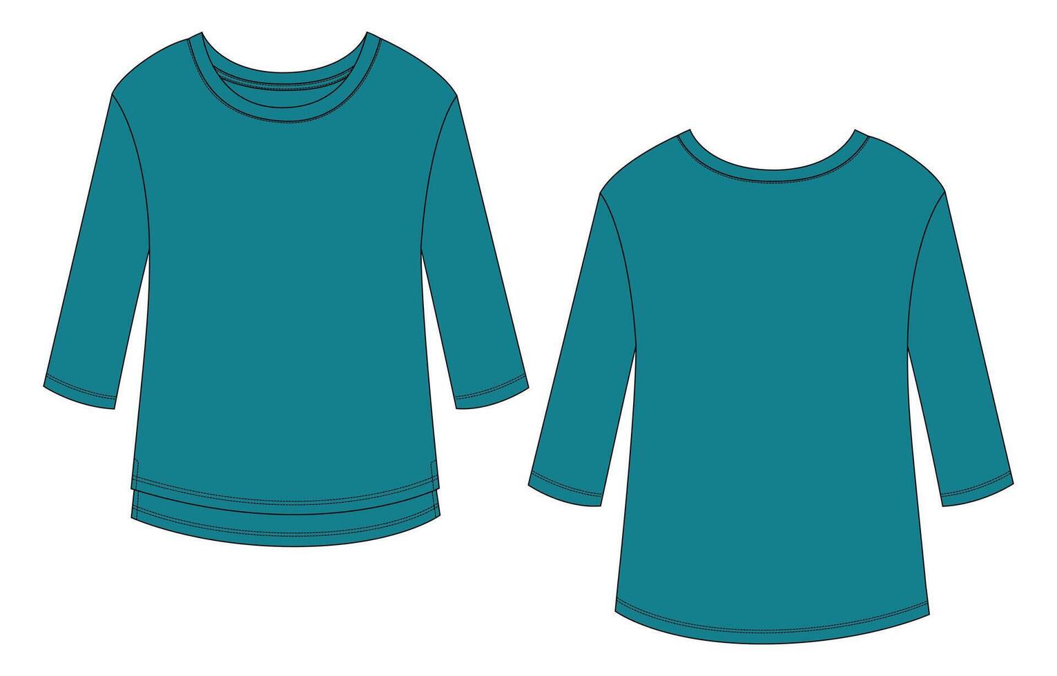 A women's long sleeve top and a men's long sleeve top vector