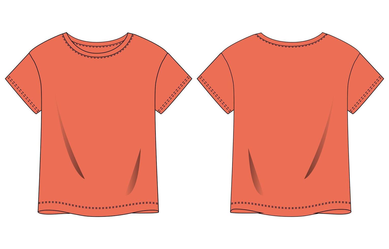 An orange t - shirt with a white background vector