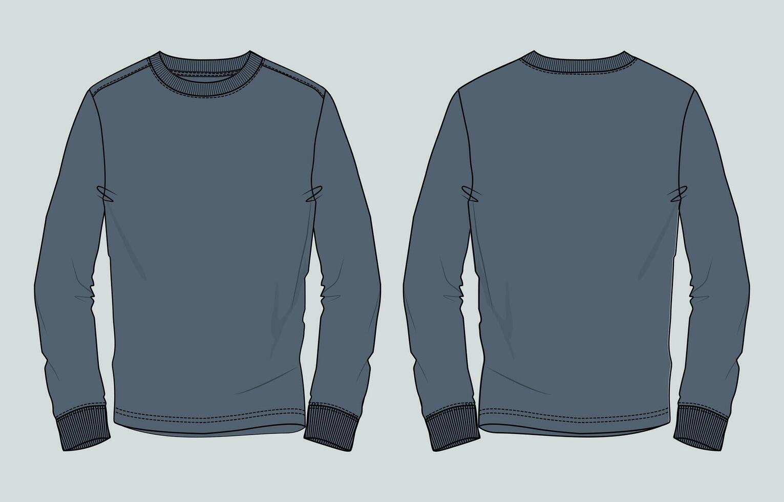 A long sleeve shirt with a black trim vector