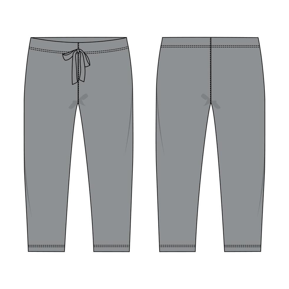 A pair of grey sweatpants with a drawstring vector
