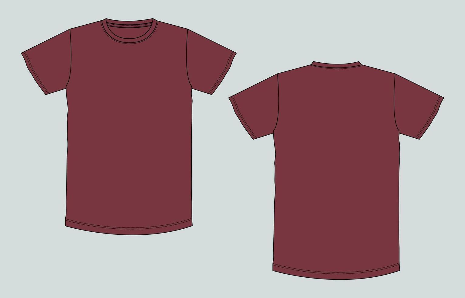 A maroon t - shirt with a short sleeve vector