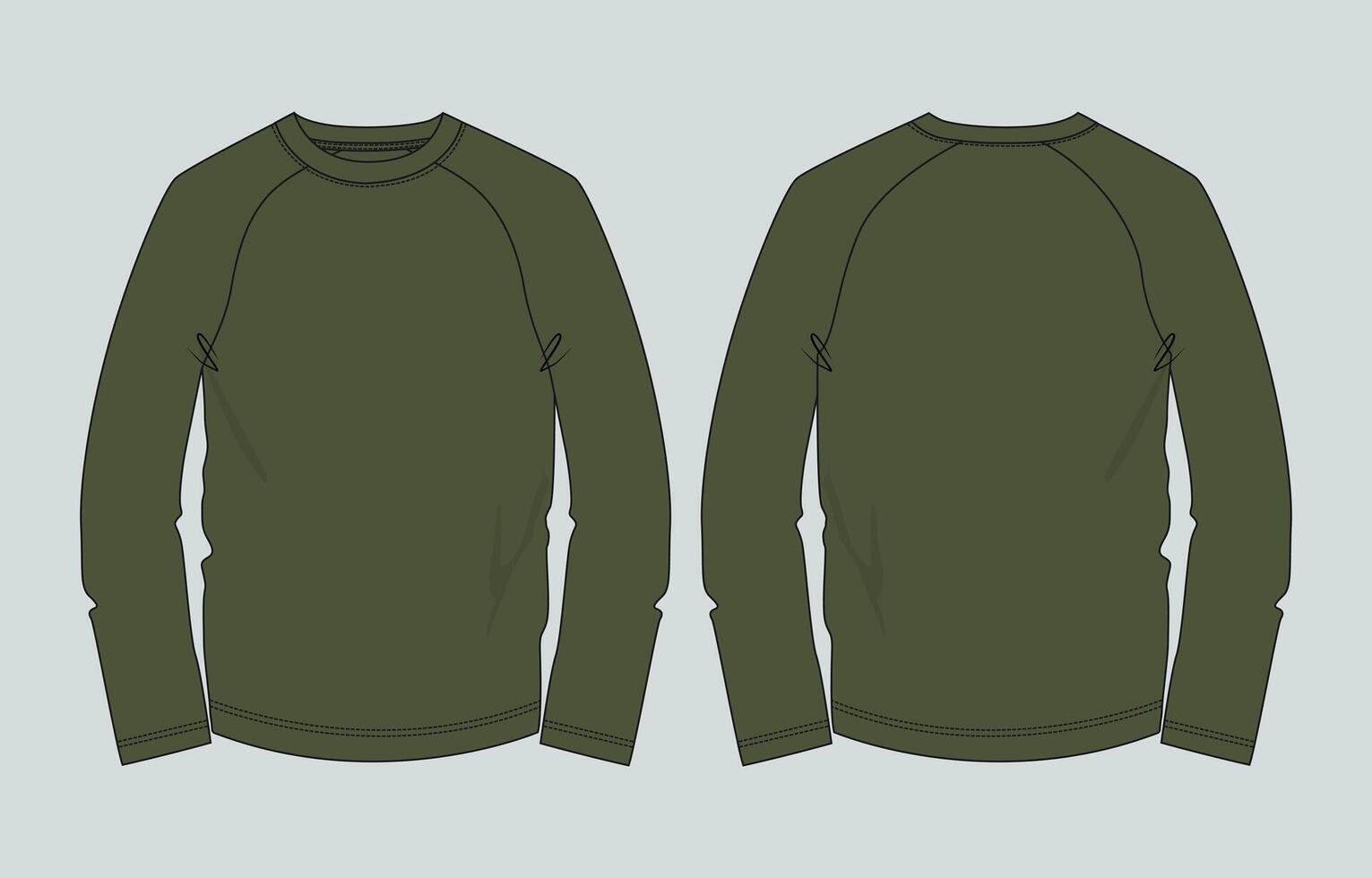 A long sleeve shirt with a green color vector