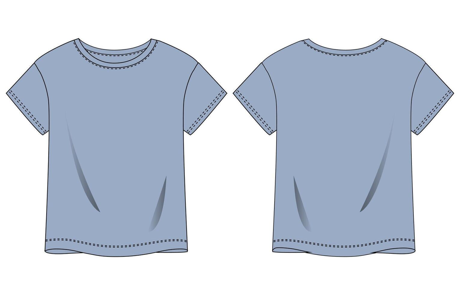 Two blue t - shirts on a white background vector