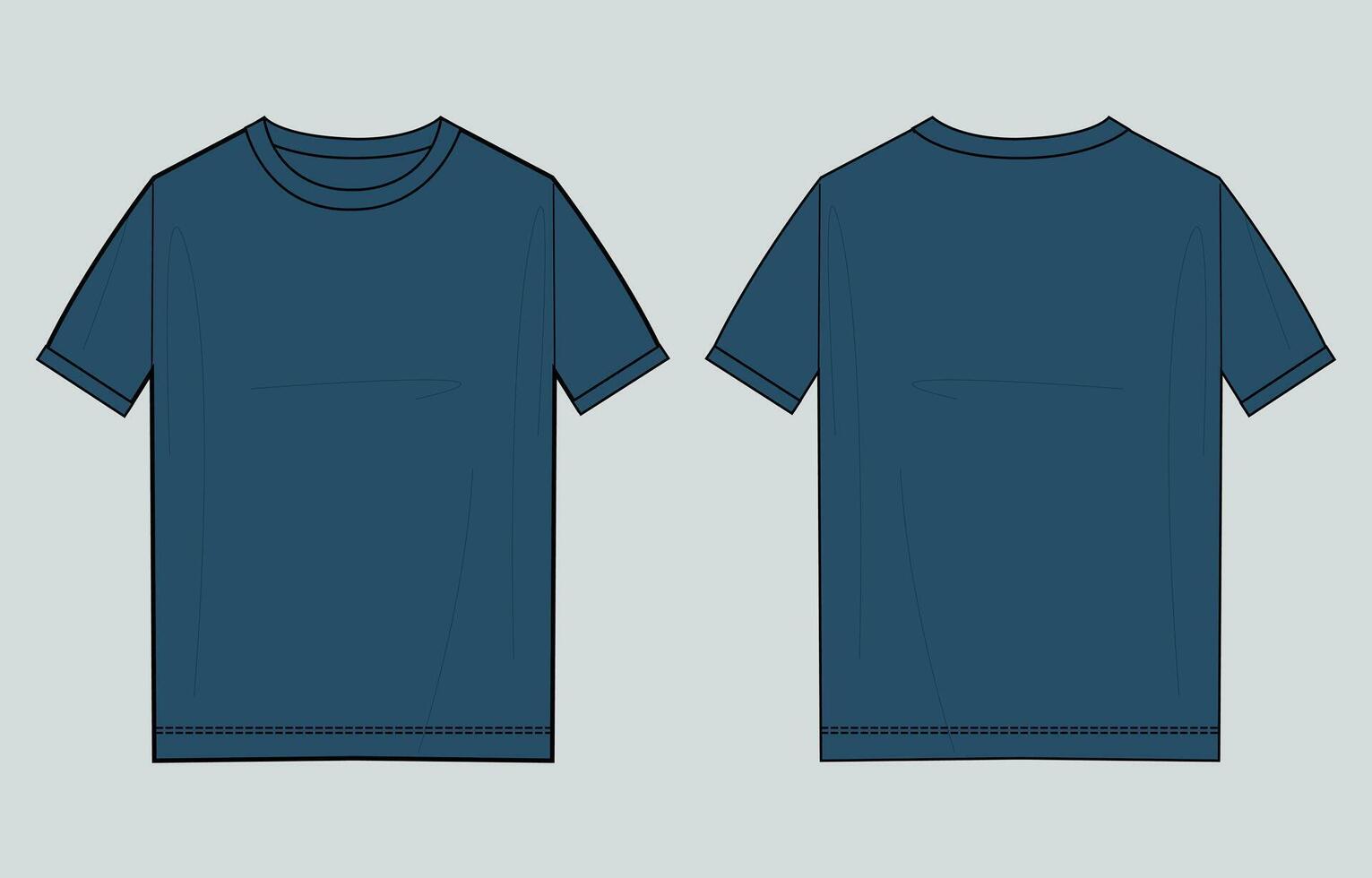 Blue t shirt mockup template vector