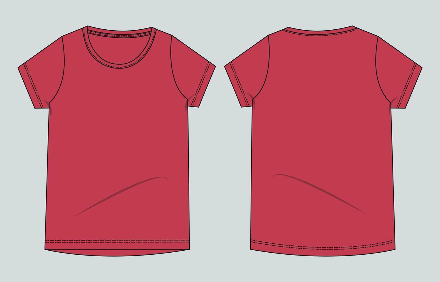 Red t - shirt template, front and back view vector