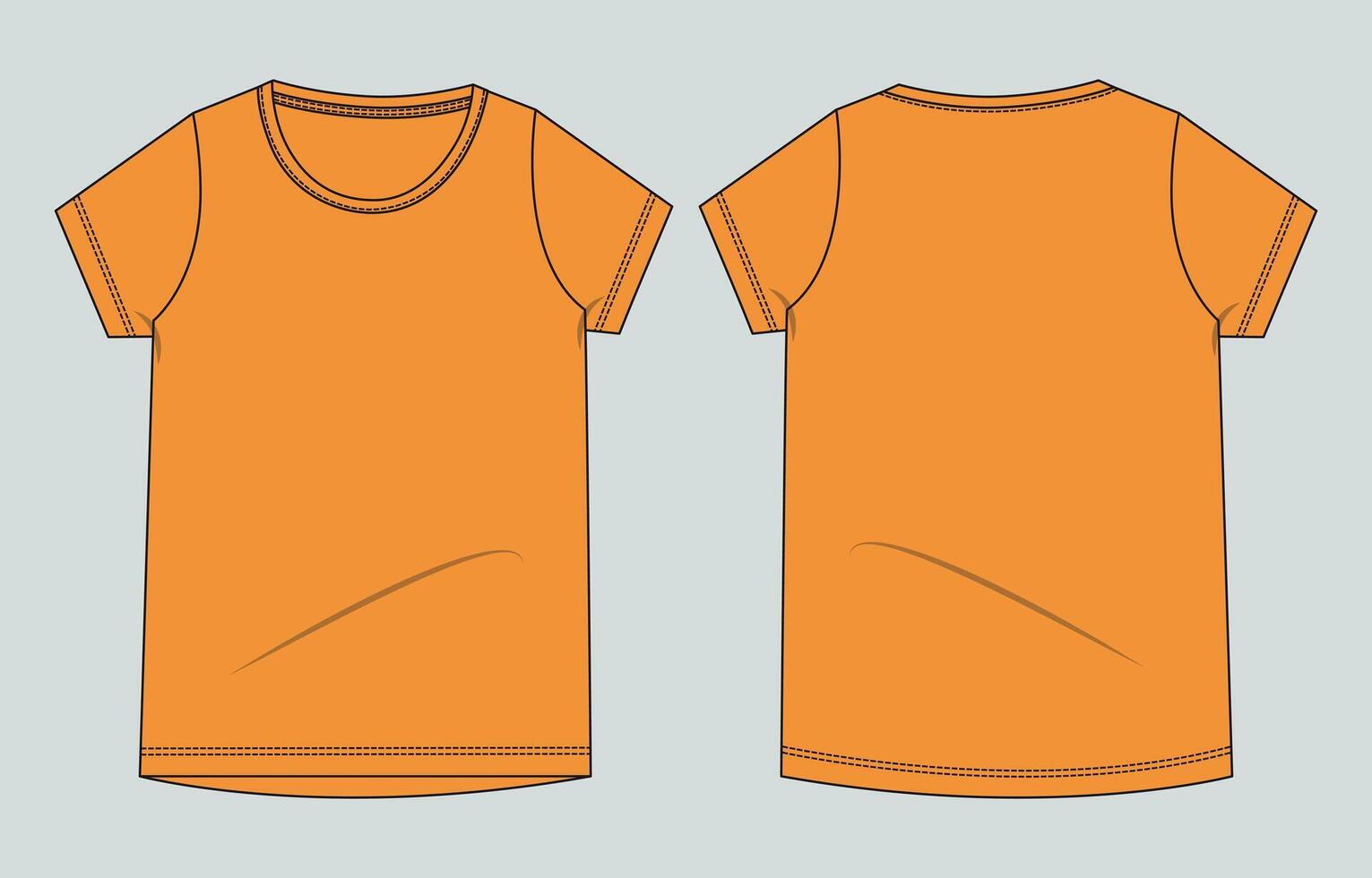 An orange t - shirt template vector