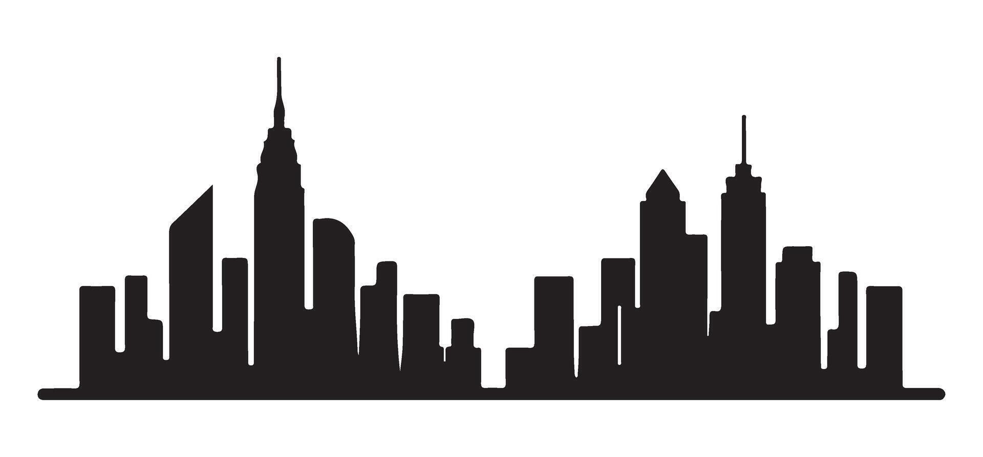 Simple Yet Striking Black City Silhouette Art vector
