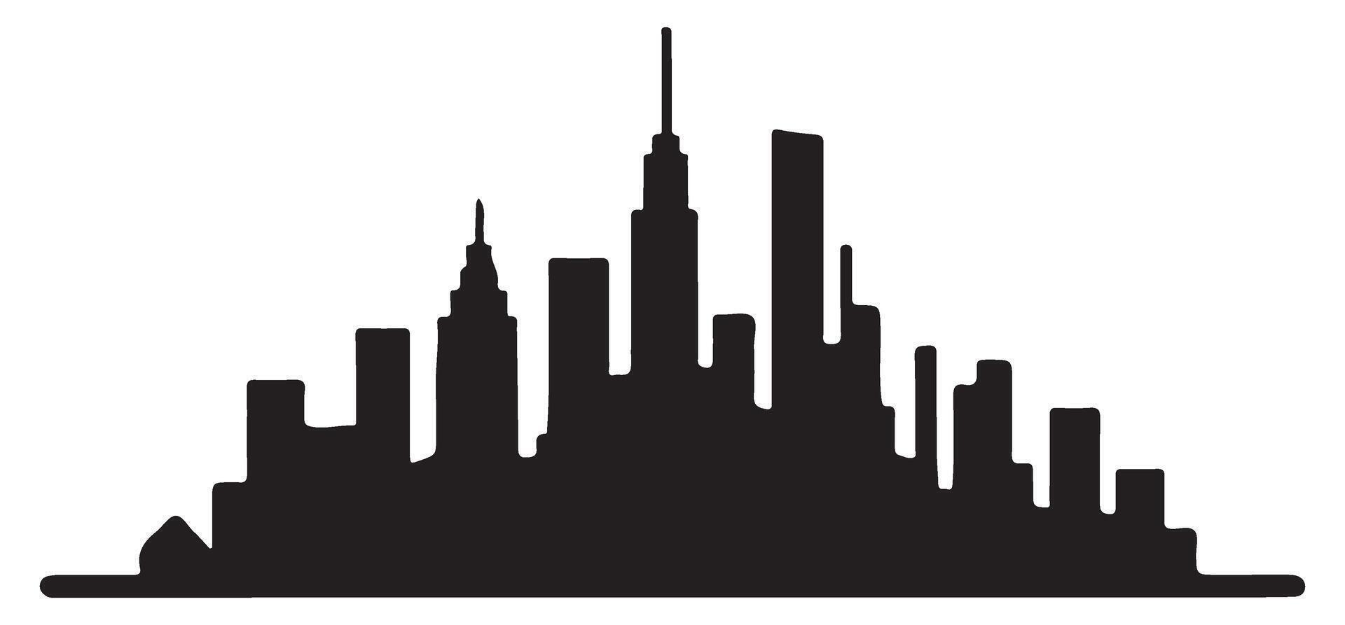 Elegant Black Cityscape Silhouette for Urban Designs vector