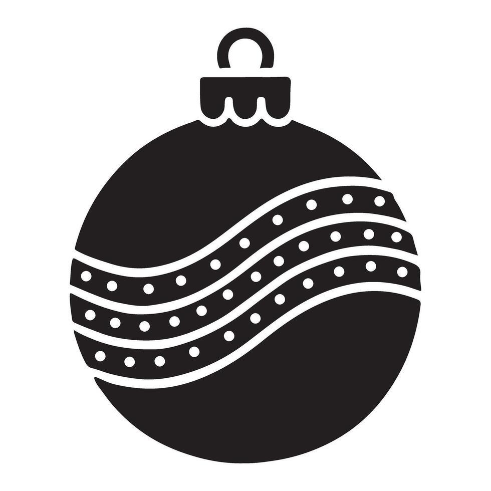 Christmas Ornament Silhouette with Elegant Wavy Design vector
