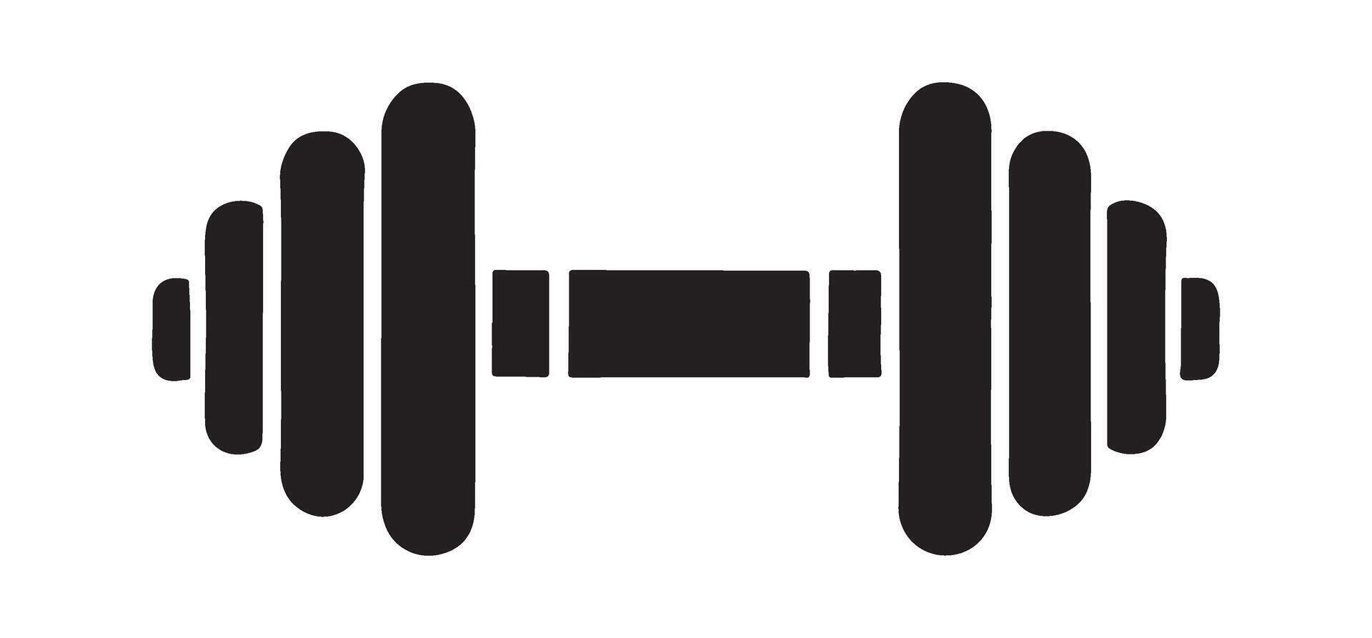 Dumbbell Weight Icon Simple Silhouette Design vector