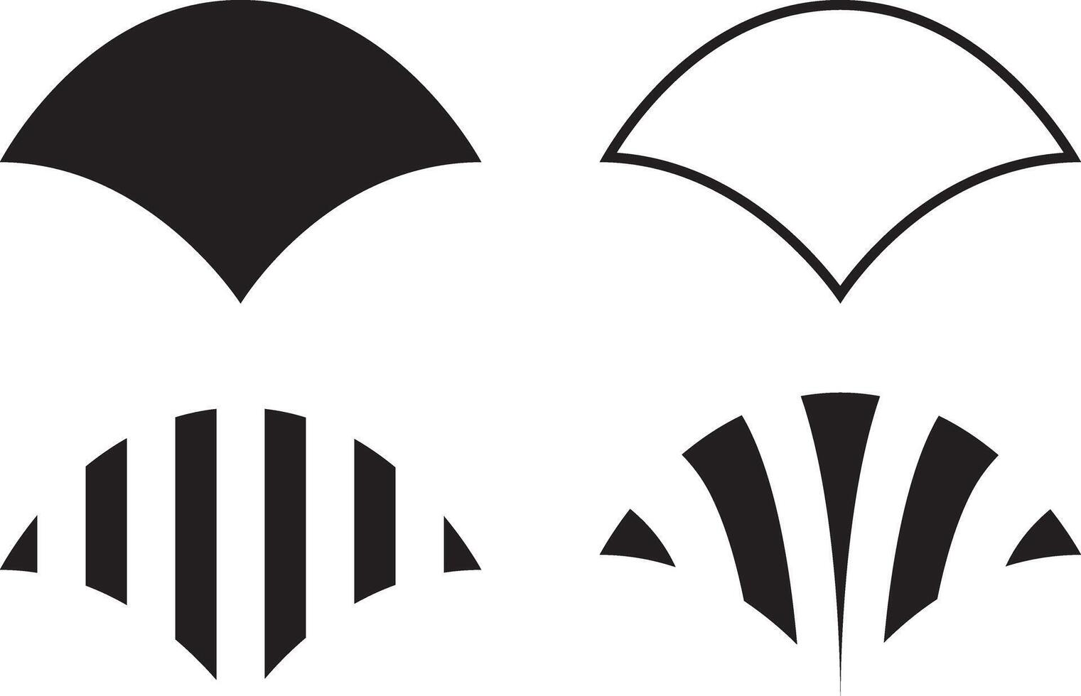 Japanese pattern, New Year, oriental style, Asian decoration set, fan vector