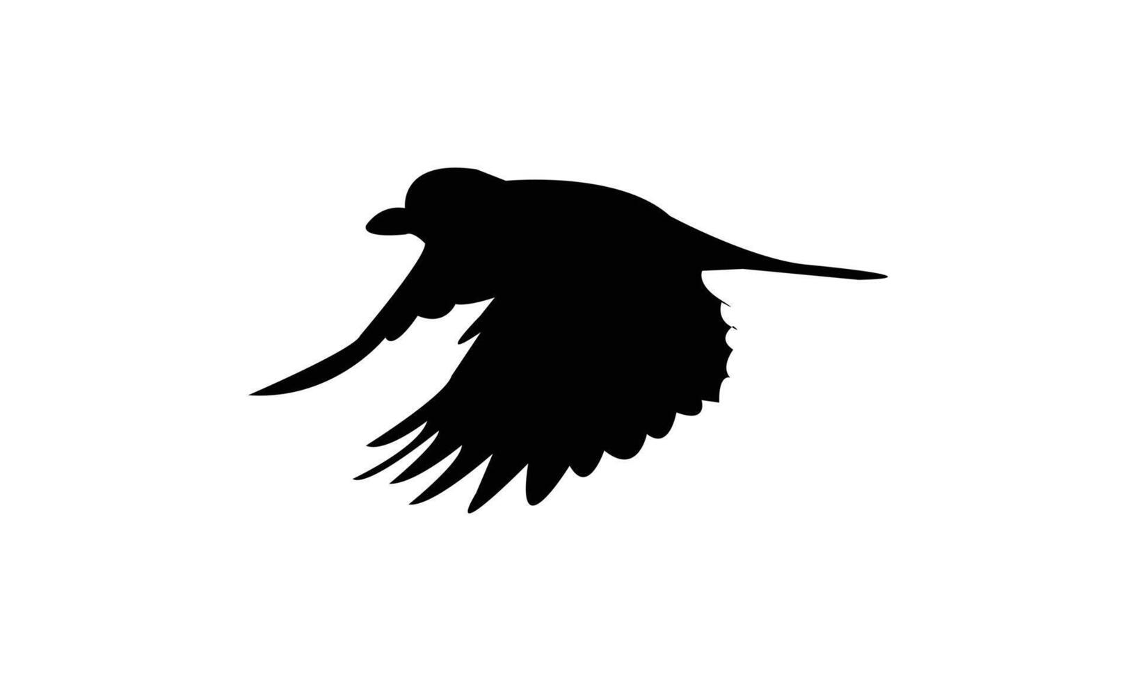 Flying Tit Bird Black Silhouette Design vector