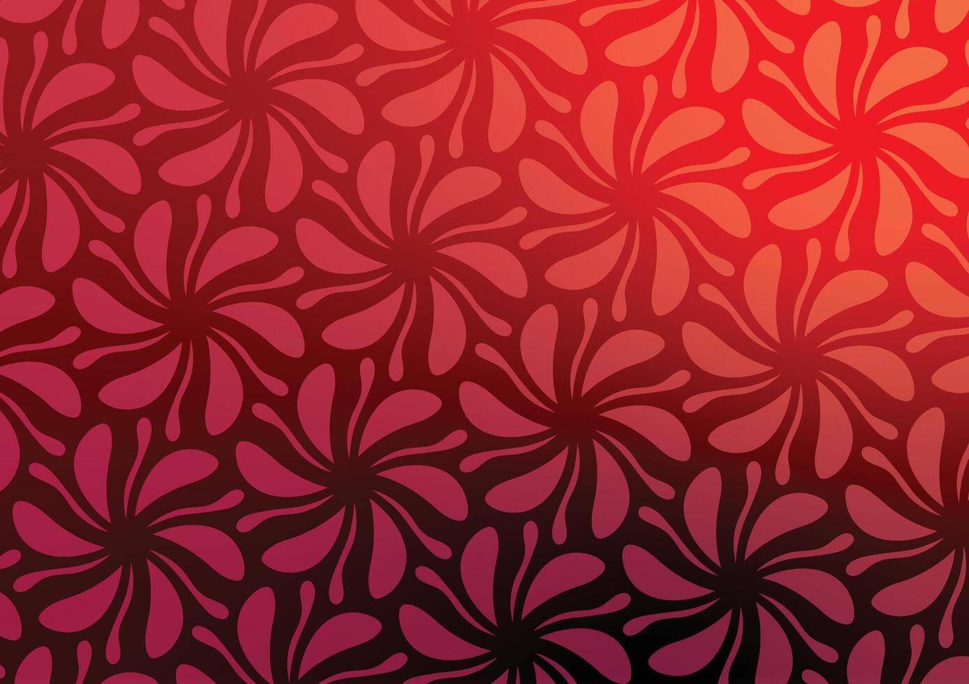 Red dark flower pattern gradient background vector