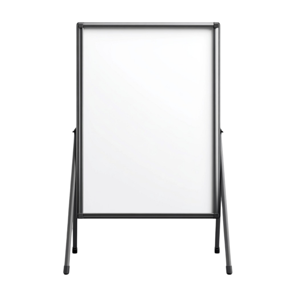 A white board with a black frame and a white board png