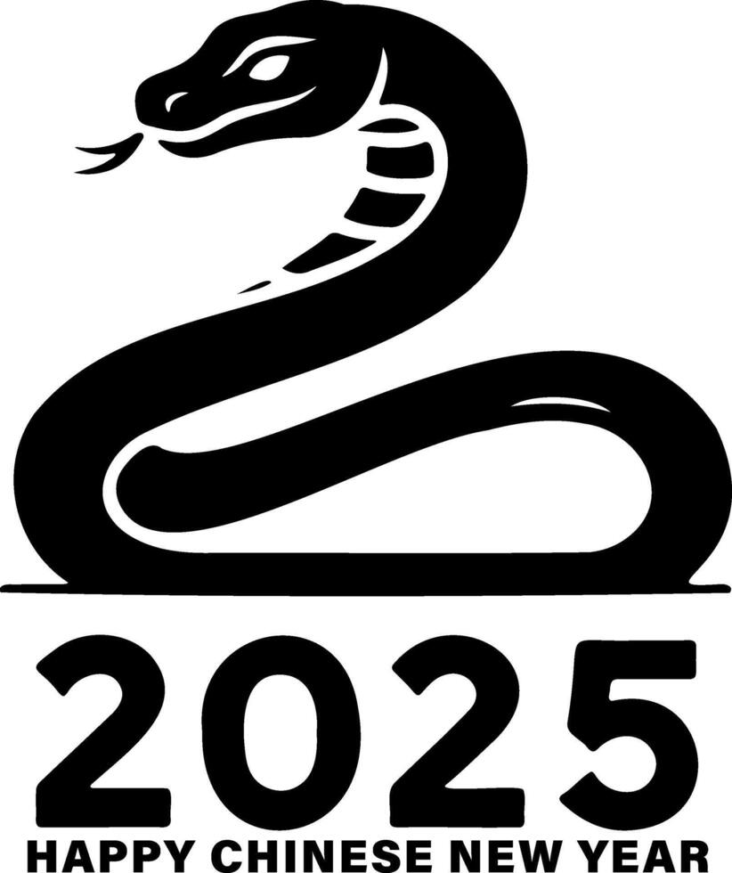 Happy Chinese New Year 2025 with snake symbol representing prosperity vector