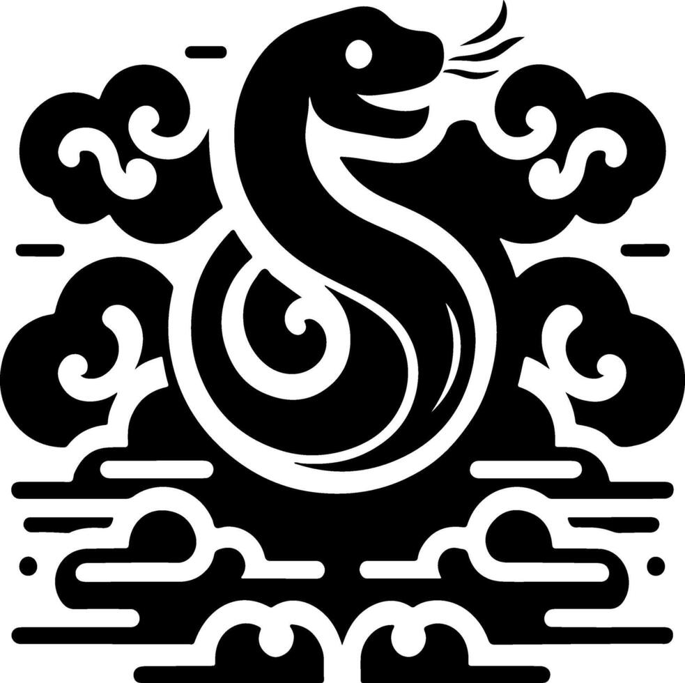 Chinese New Year design featuring snake and clouds, symbolizing prosperity vector
