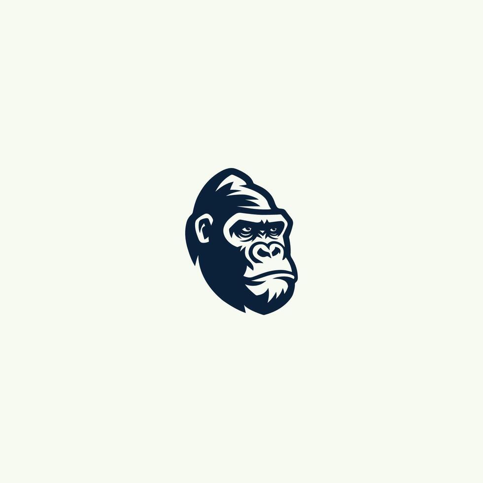 Gorilla Head face side view mascot logo template vector
