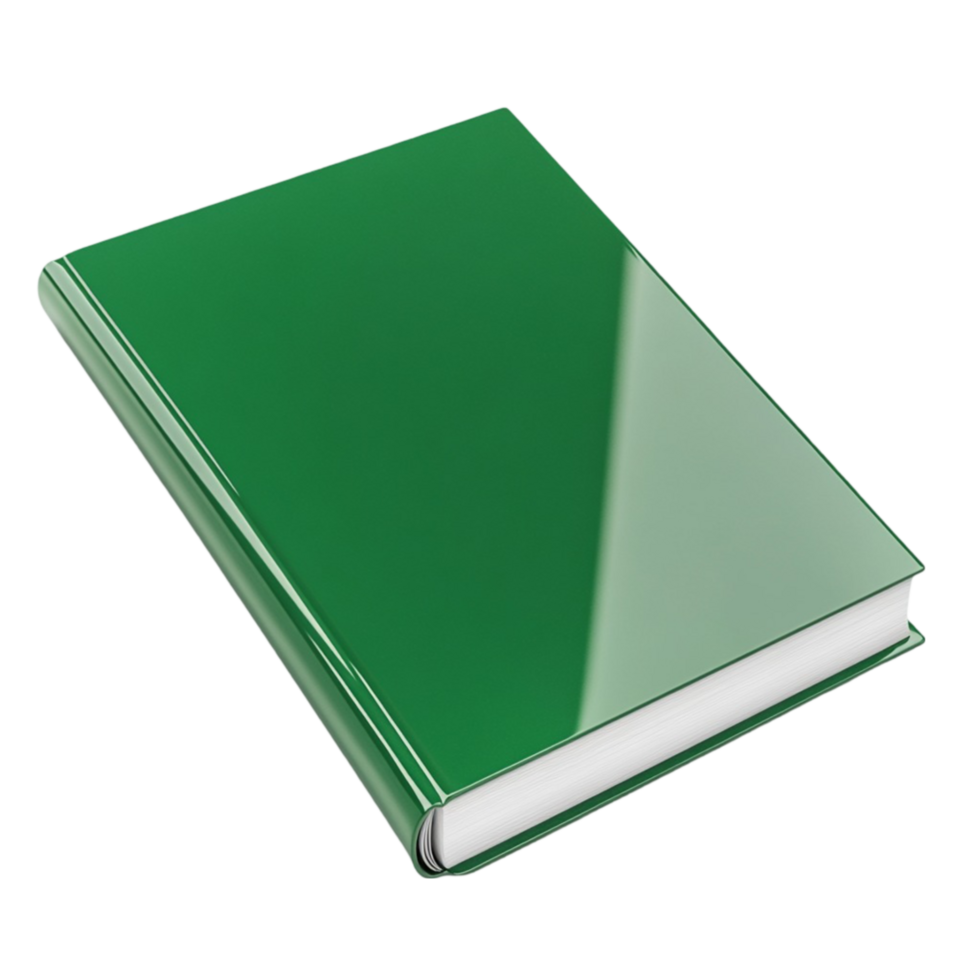 Elegant Green Book with Blank Cover on Transparent Background png