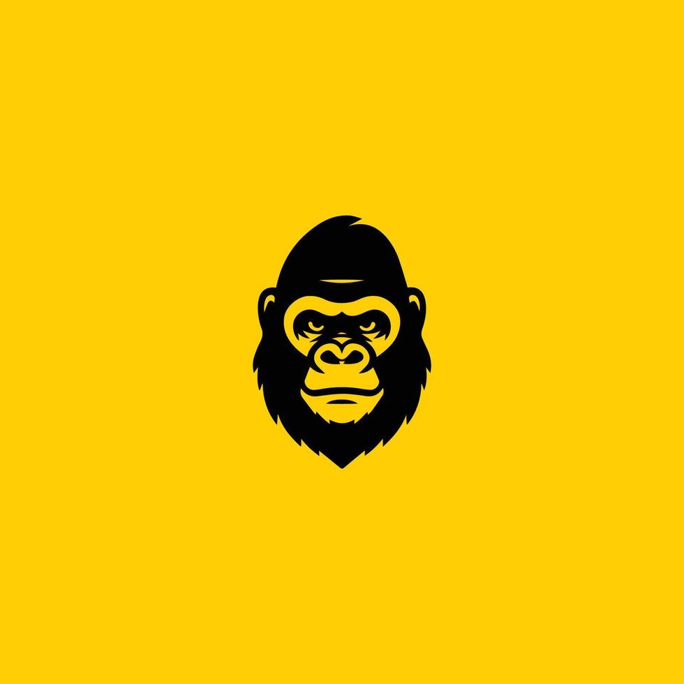 Modern and minimalistic gorilla head logo template vector