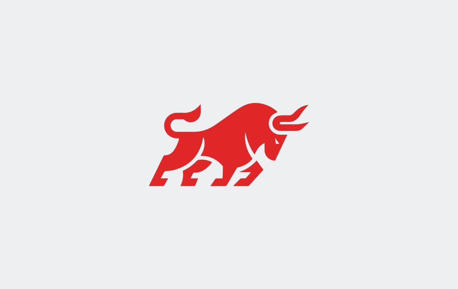 Red Angry Bull logo design vector