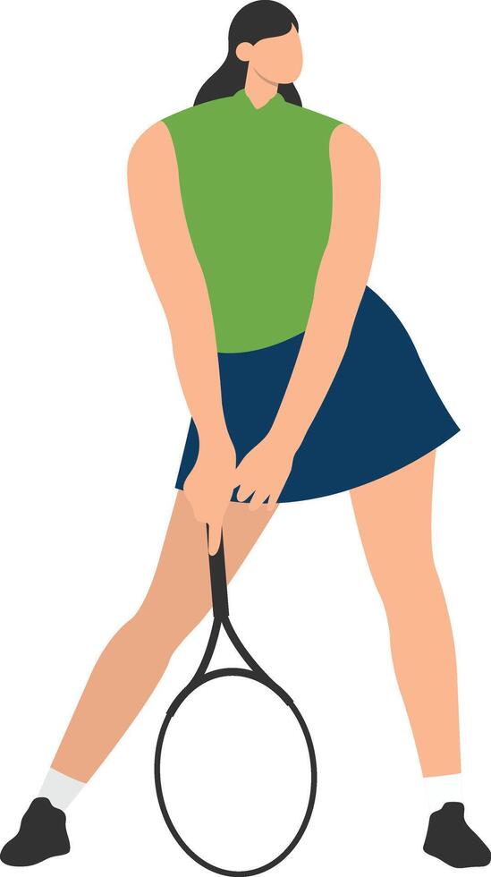 Woman Tennis Player with Sportswear and Skirt vector