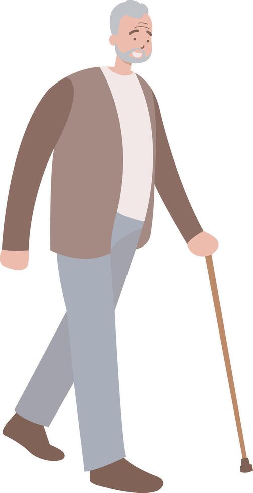 Elderly Male in Flat Design vector