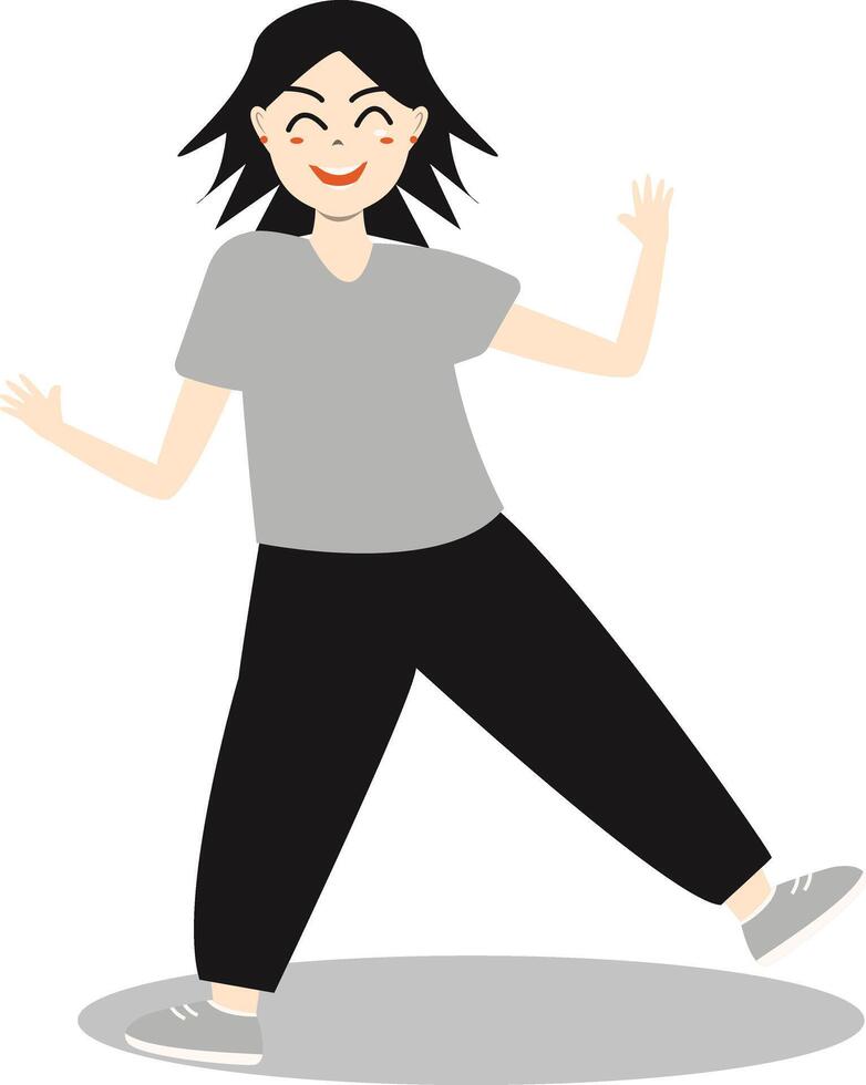 Female Dancing on the Club with Grey Clothes vector