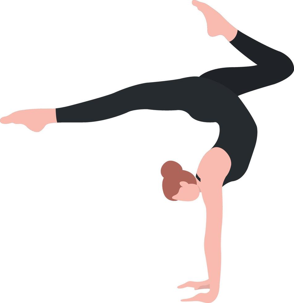 Woman Yoga Training Position vector