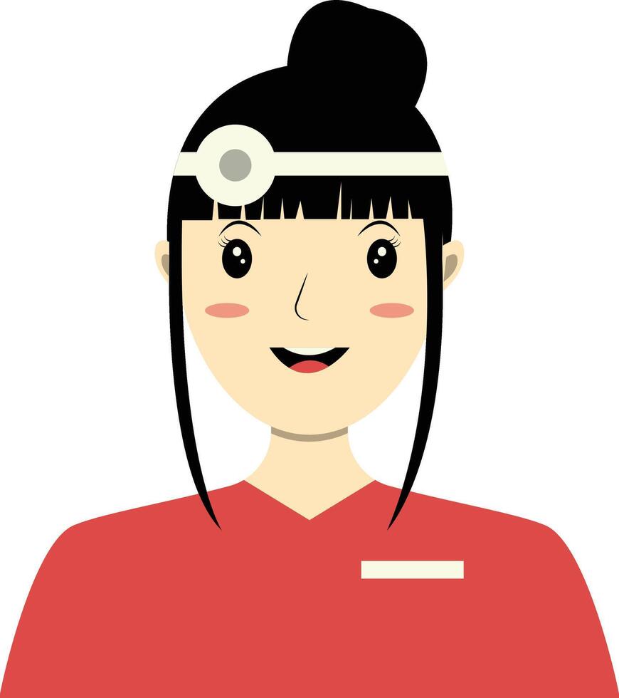 Girl Nurse Avatar with Long Hair vector
