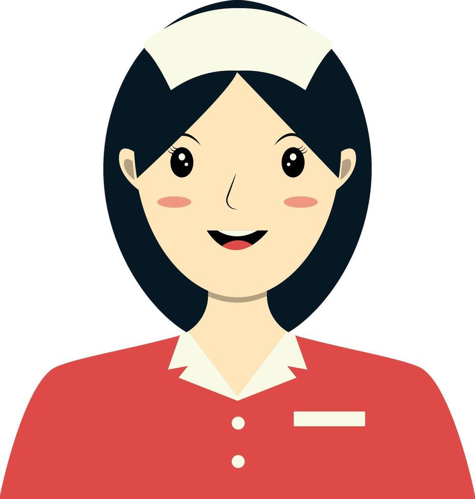 Girl Nurse Avatar with White Hat vector