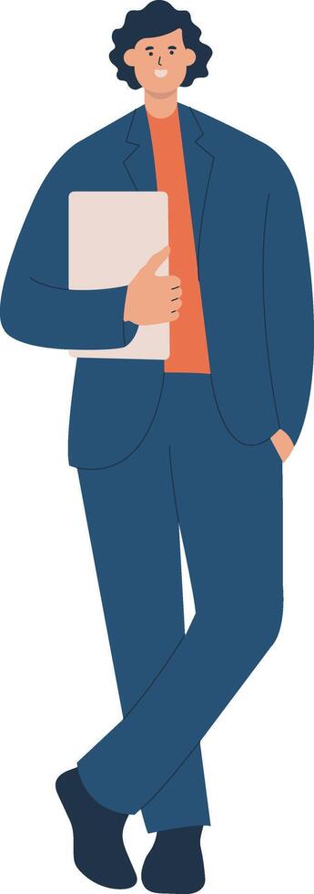 Man Teacher Illustration with Uniform vector
