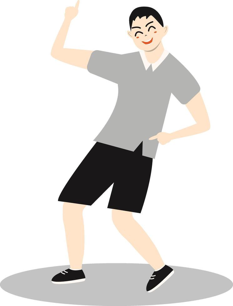 Man Dancing Character with Casual Clothes vector