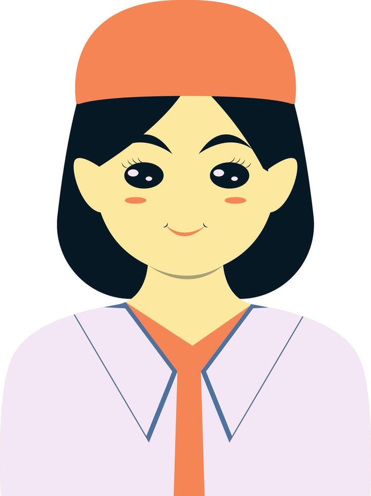 Woman Nurse Character with White Uniform and Hat vector