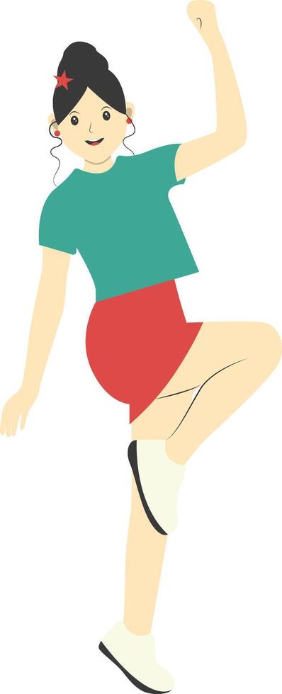 Woman Dancing Illustration in Flat Design vector