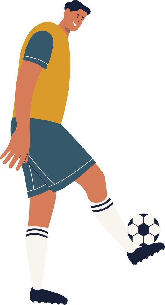 Football Player Illustration with Juggling Motion vector