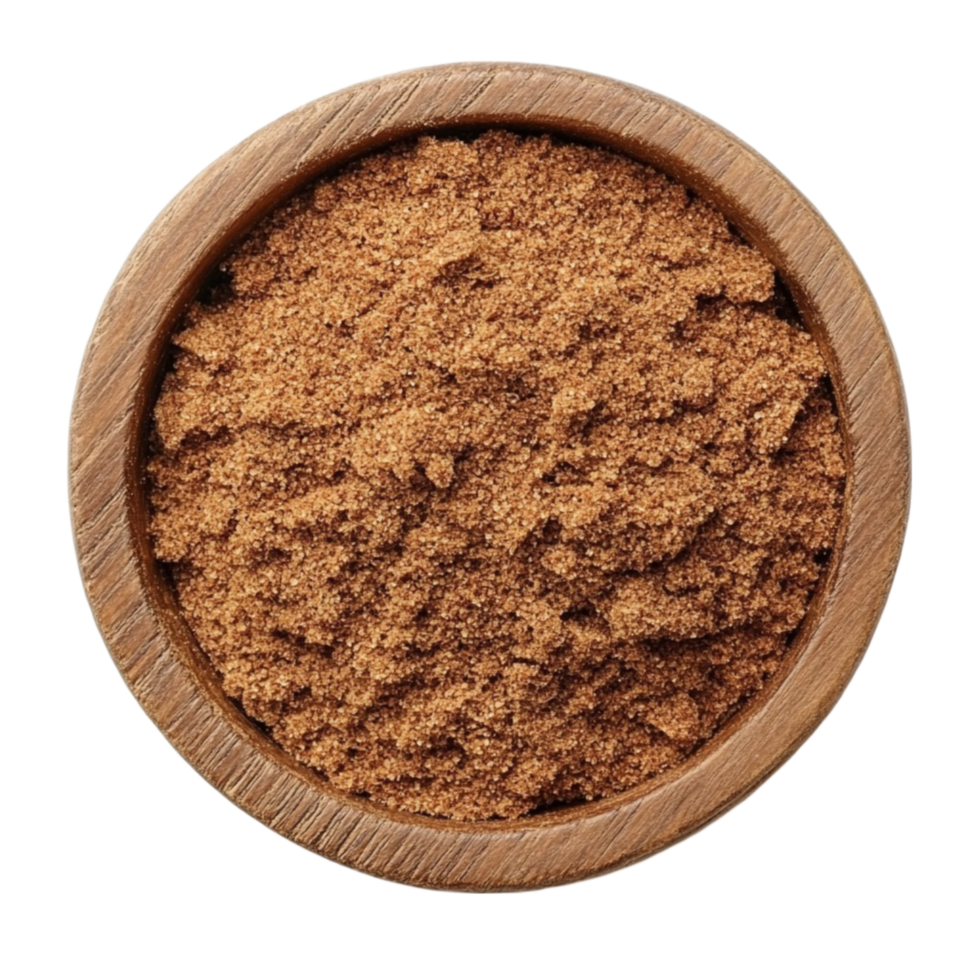 Cinnamon Powder in a Wooden Bowl png