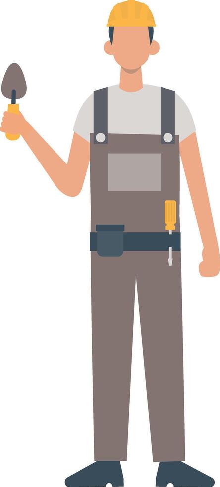 Handyman Holding Trowel vector