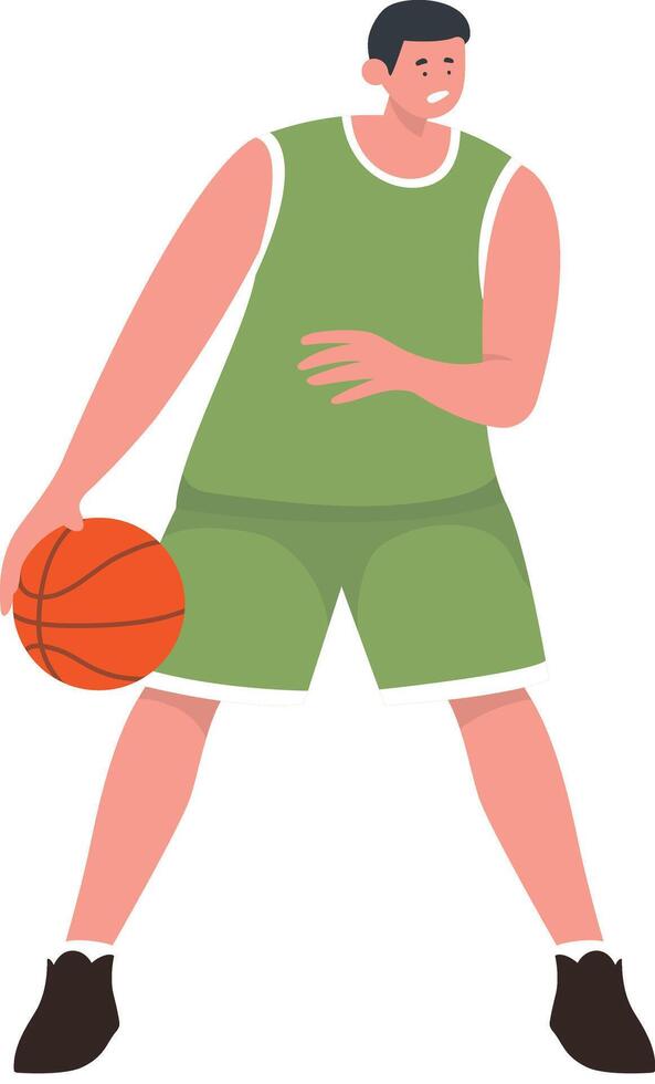 Man Basketball Player in Dribble Motion vector