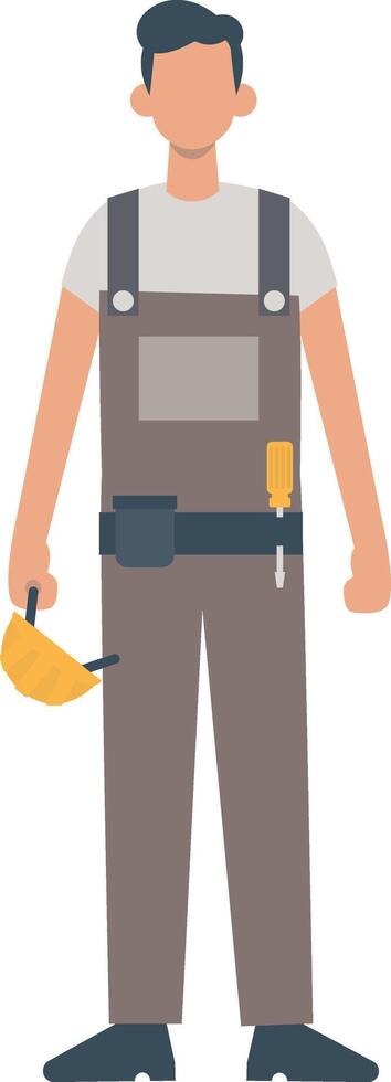 Handyman Holding Hat vector