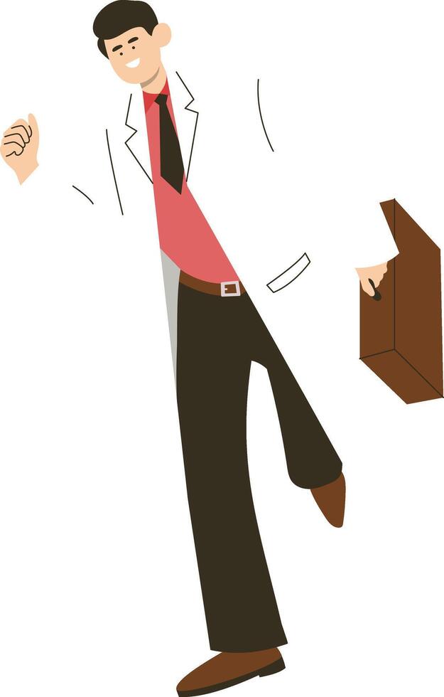 Man Doctor Character Holding Bag vector