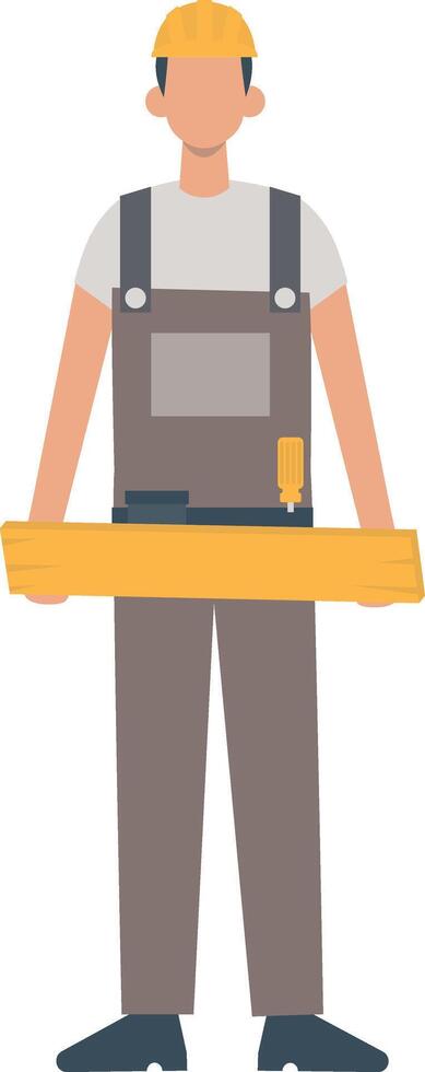 Handyman Carrying Wood vector