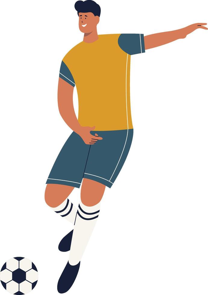 Football Player Illustration with Shooting Gesture vector