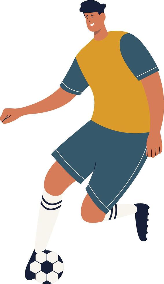 Football Player Illustration with Dribble Gesture vector
