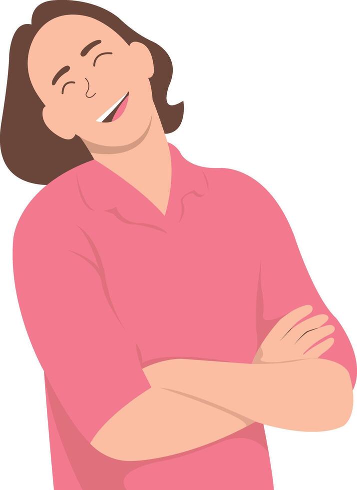 Man Laughing Illustration with Flat Design vector